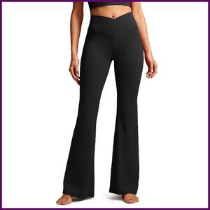 High Waist V Cross Bootcut Yoga Pants 33" Inseam Butterluxe Fabric